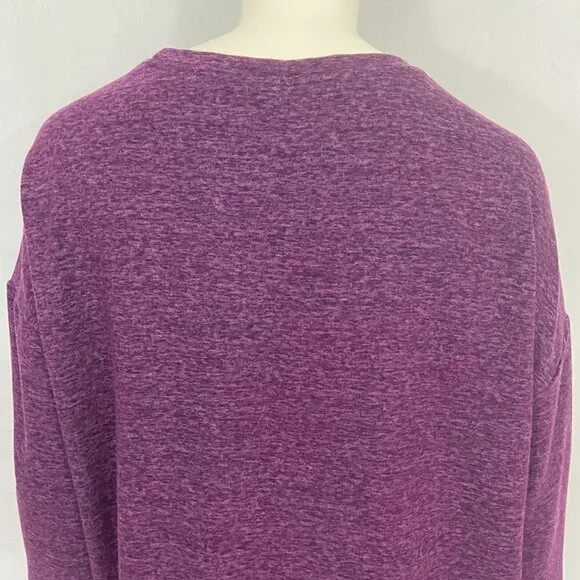 32 Degrees Heat Women's Fleece Sweater Top Size L Heathered Purple Long Sleeve - Picture 6 of 10